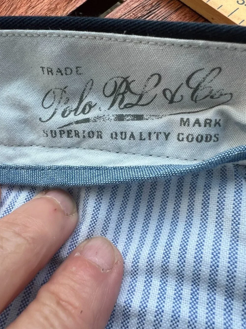 Polo Ralph Lauren navy khaki pants mens 32 x 32 cotton preppy
